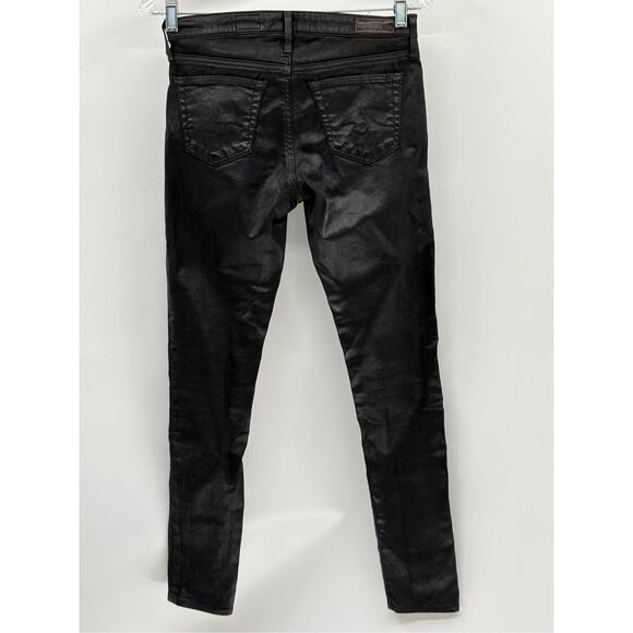 AG Adriano Goldshmeid Jeans The Legging Coated Black Women 25 Super Skinny Ankle - Picture 9 of 14